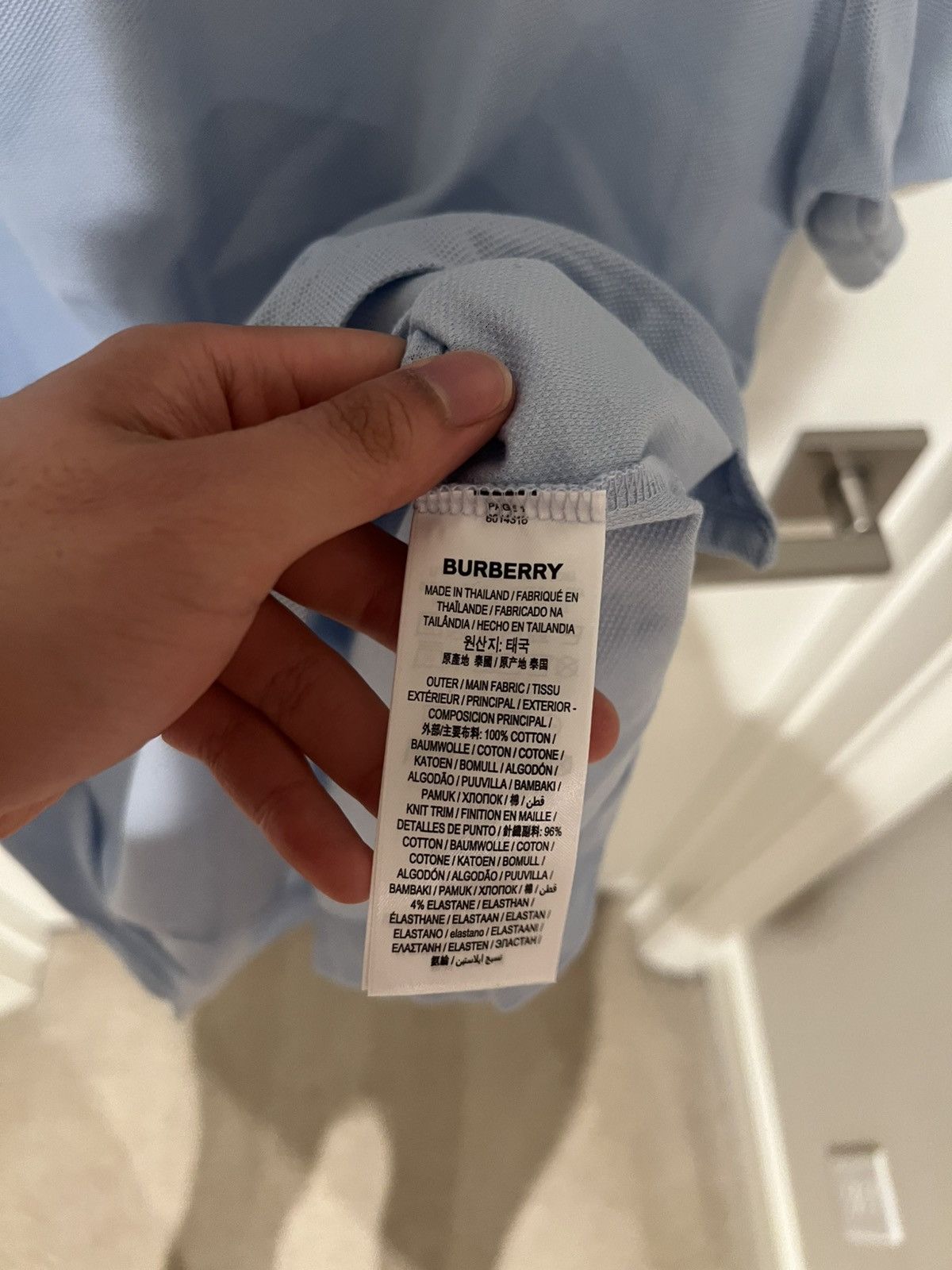 Burberry Burberry BT Logo Light Blue Polo Size US M / EU 48-50 / 2 - 5 Thumbnail