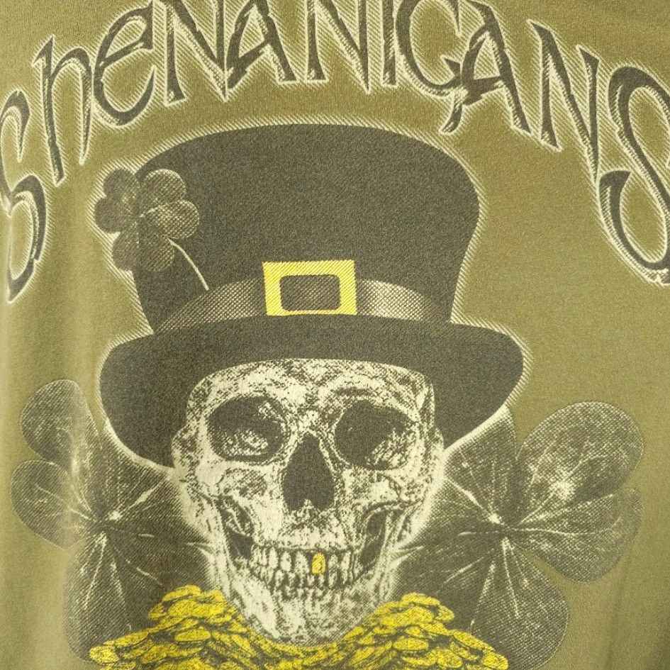Vintage Grunt Style Shenanigans T Shirt Mens XL Green Leprechaun Skull Shirt Mens XL Green Leprechaun Skull Size US XL / EU 56 / 4 - 3 Thumbnail