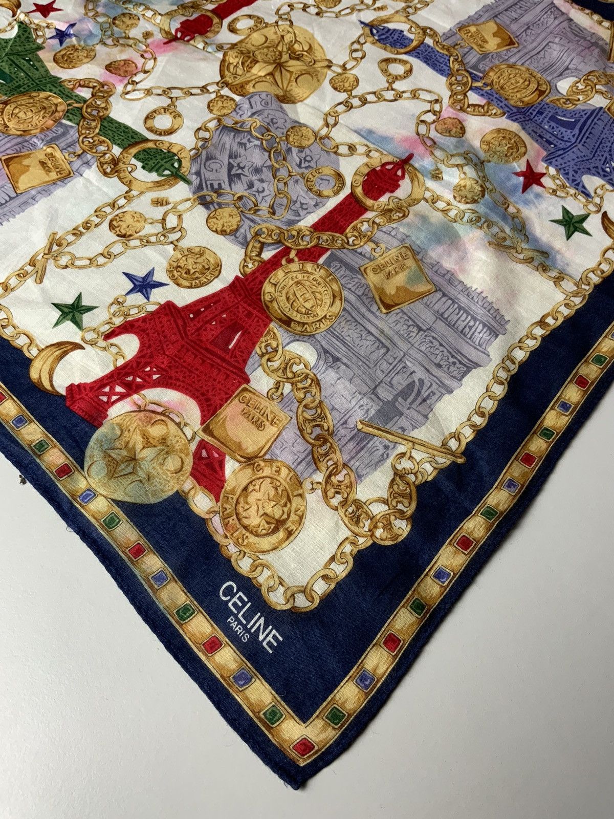 Celine Vintage Celine Paris Monogram Fade Bandana Handkercheif Size ONE SIZE - 7 Thumbnail