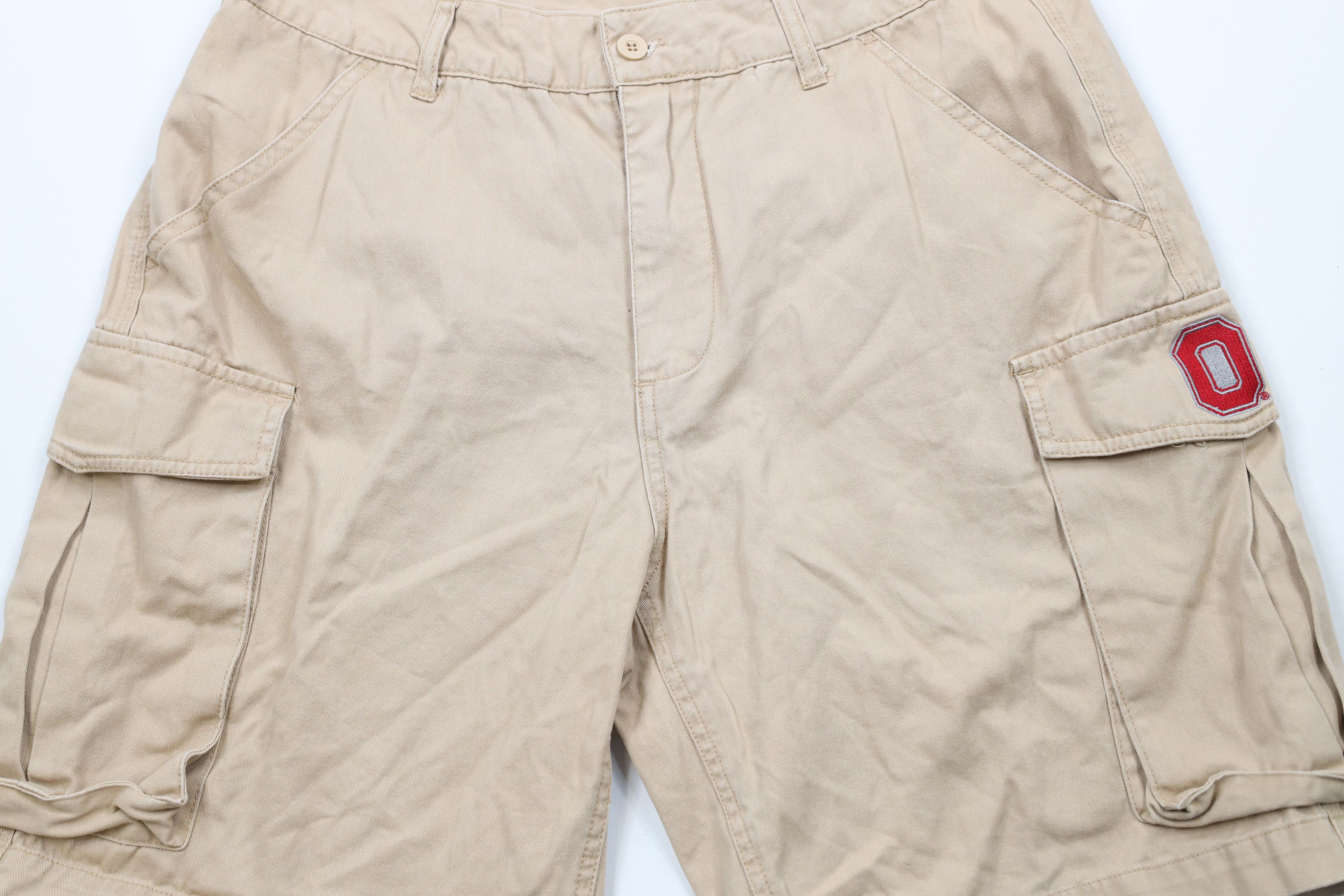 Vintage Vintage 90s Ohio State University Cargo Shorts Beige Cotton Size US 32 / EU 48 - 3 Thumbnail