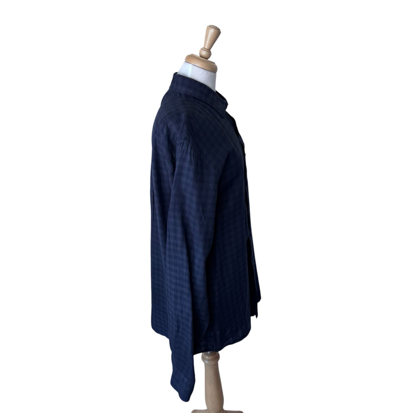 Other GRAHAME G FOWLER Linen Plaid Navy Blue Button Up Size XL Size US XL / EU 56 / 4 - 3 Thumbnail