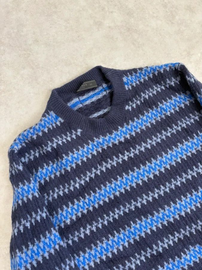 Prada AW2019 Prada Striped Wool Blue Sweater Size US S / EU 44-46 / 1 - 5 Thumbnail