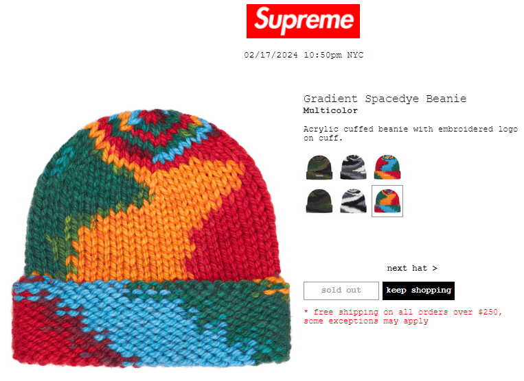Supreme Supreme Gradient Spacedye Multicolor Beanie Rainbow One Size Size ONE SIZE - 5 Thumbnail