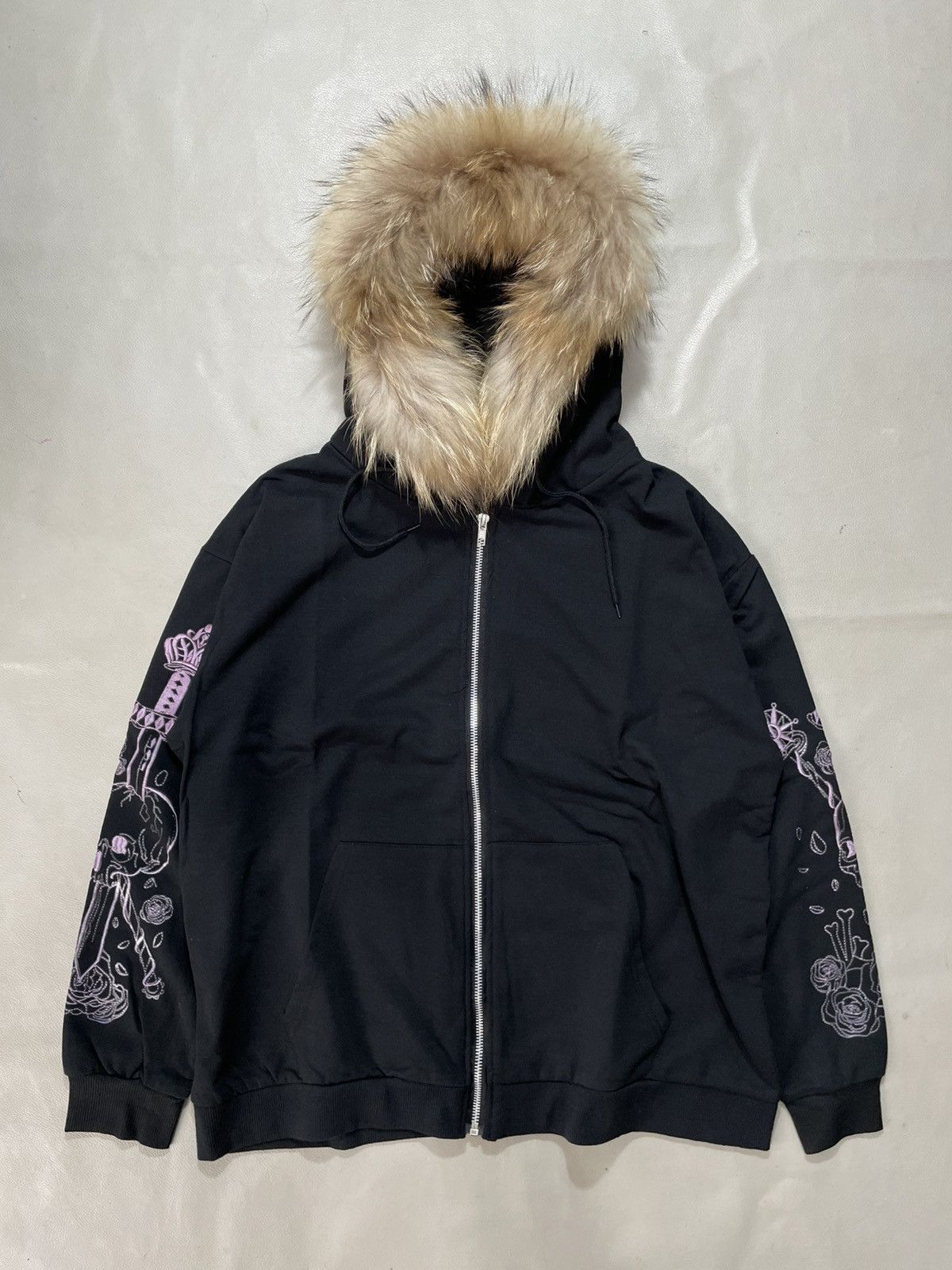 If Six Was Nine gothic skull faux Fur Hoodie ifsix lgb style Size US M / EU 48-50 / 2 - 1 Thumbnail