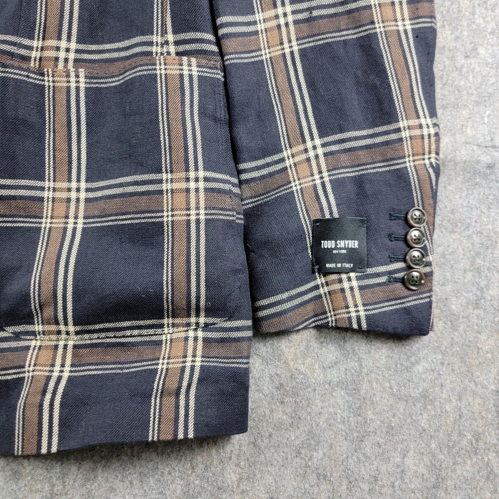 Todd Snyder Todd Snyder Mens Plaid Linen Sport Coat Blazer *Read Size 44L - 9 Thumbnail