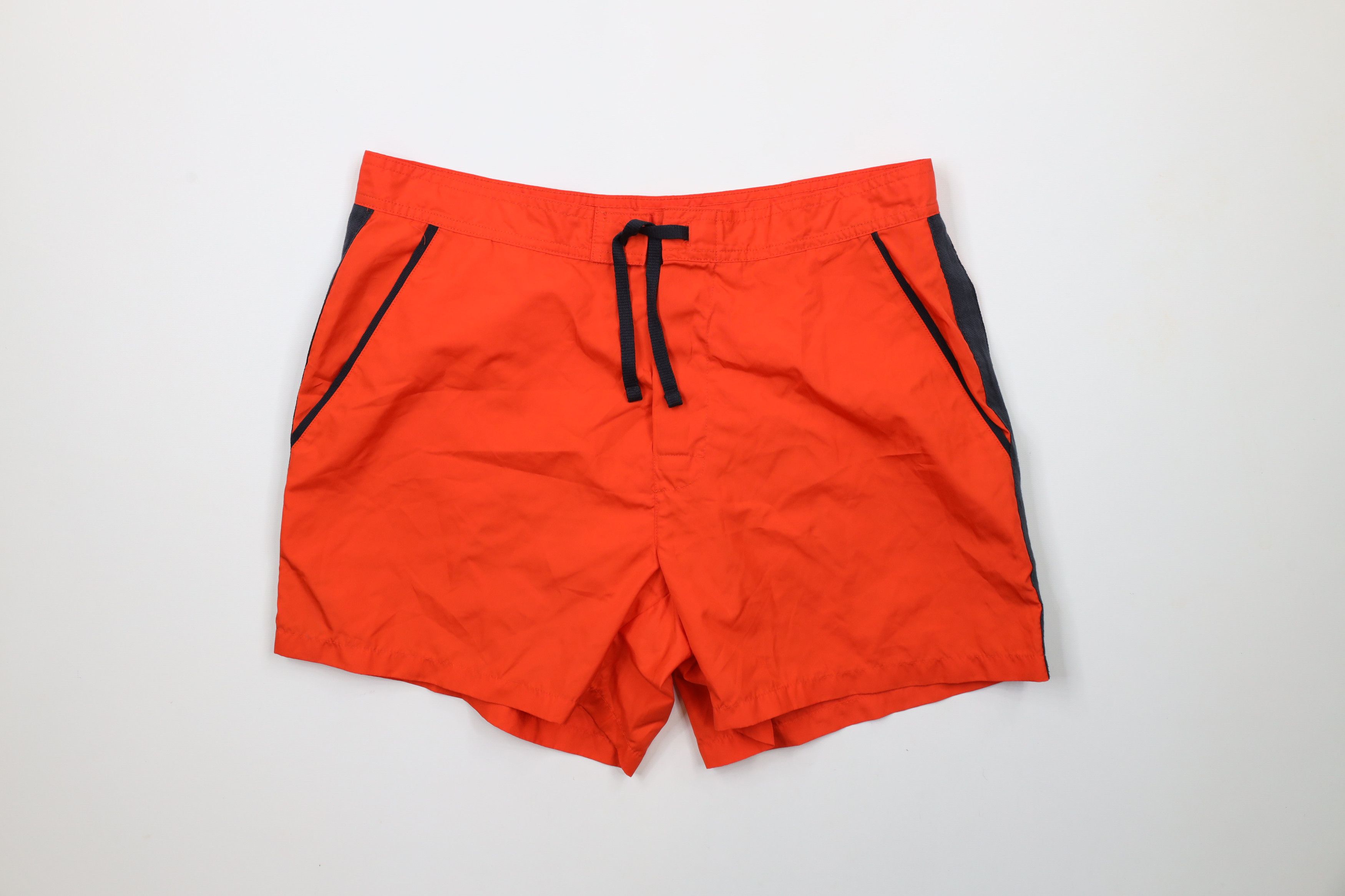 J.Crew × Vintage Vintage 90s J Crew Knee Lined Shorts Swim Trunks Orange Size US 34 / EU 50 - 1 Thumbnail