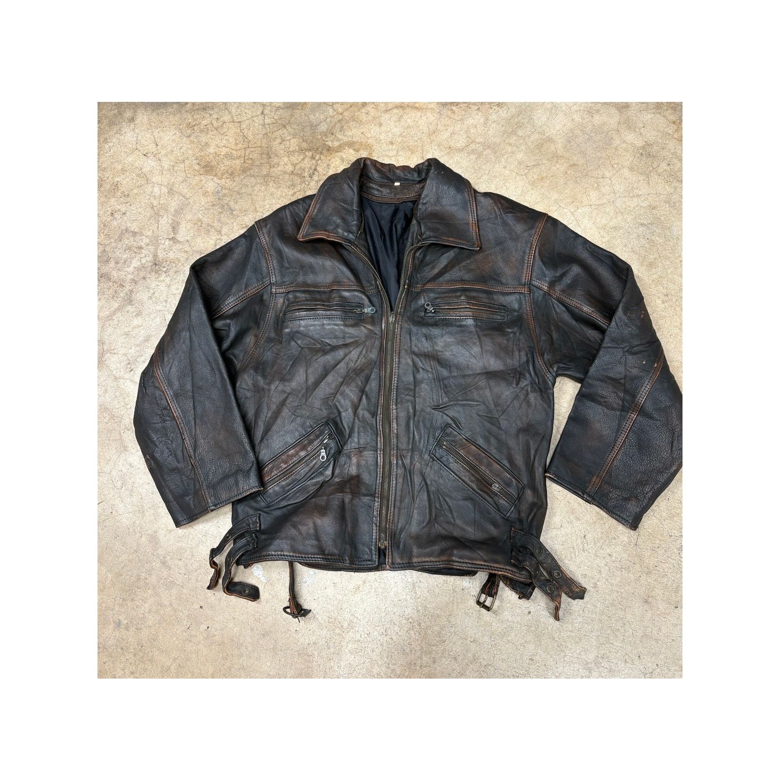 Vintage Vintage Brown Leather Boxy Racing Jacket Unisex M Size US M / EU 48-50 / 2 - 1 Thumbnail