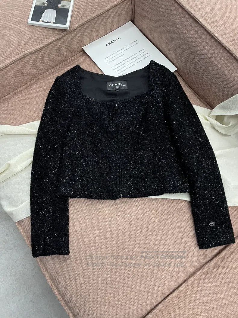 Chanel Chanel Chair series black full of fine glitter zipper jack Size XS / US 0-2 / IT 36-38 - 1 Thumbnail