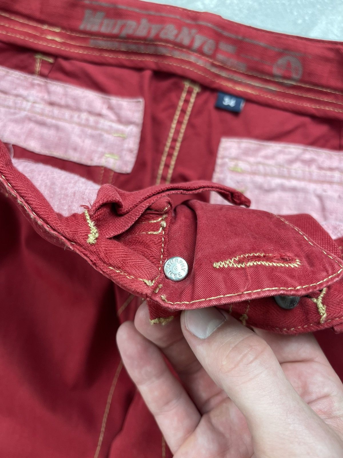 Other Red Y2K Utility Trousers Zip Hem Pockets Vintage Cargo Pants Size US 34 / EU 50 - 10 Thumbnail