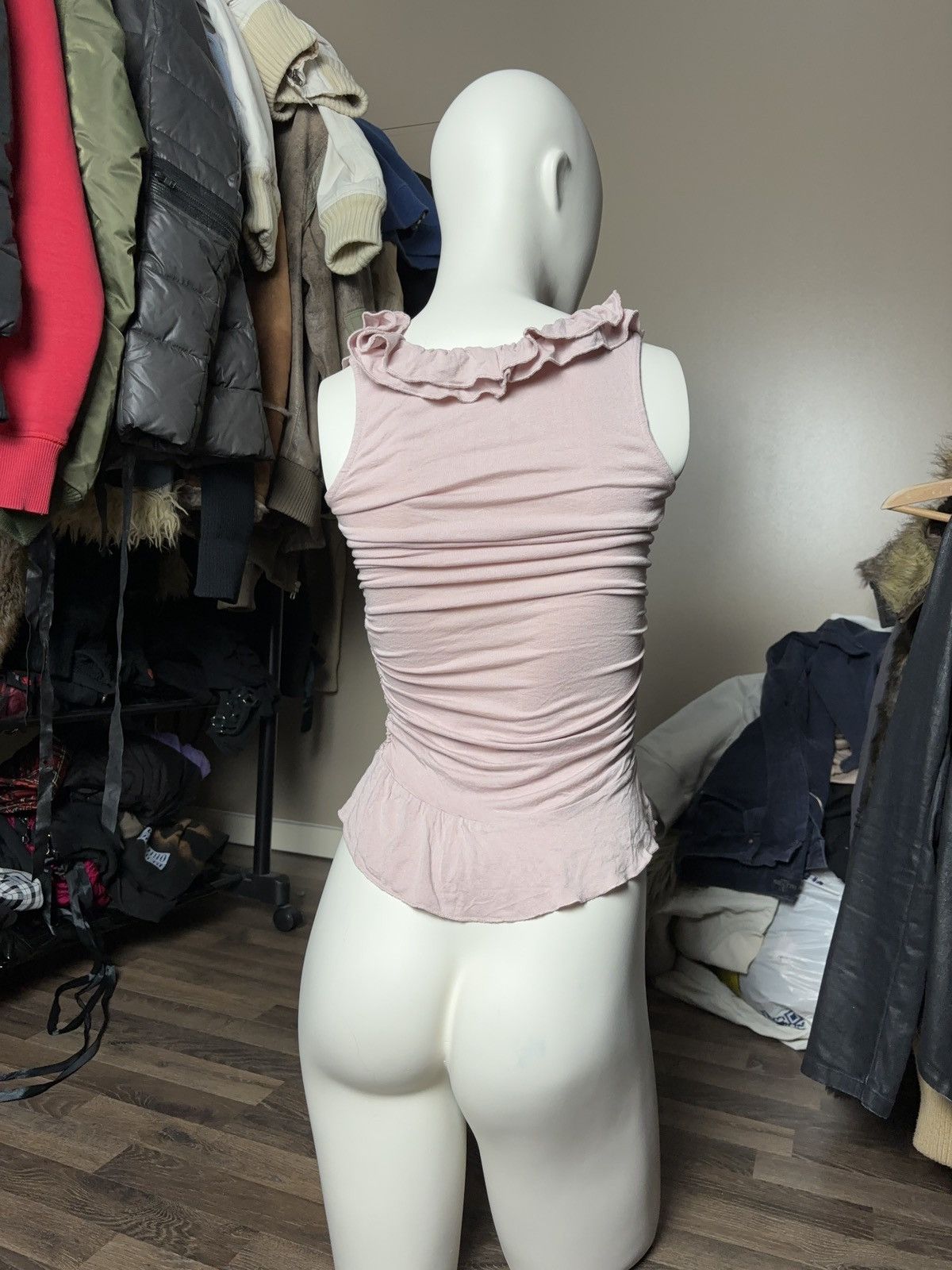 Other × Vintage VINTAGE RUFFLES COQUETTE TANK TOP 00s Size XXS / US 00 / IT 34 - 2 Thumbnail