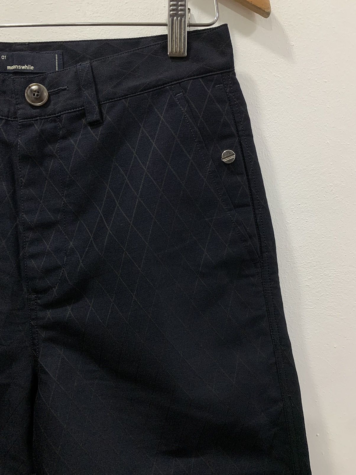 meanswhile MEANSWHILE JAPAN X-HACK COMFORT PT - DIAMOND PATTERNED PANTS Size US 29 - 4 Thumbnail
