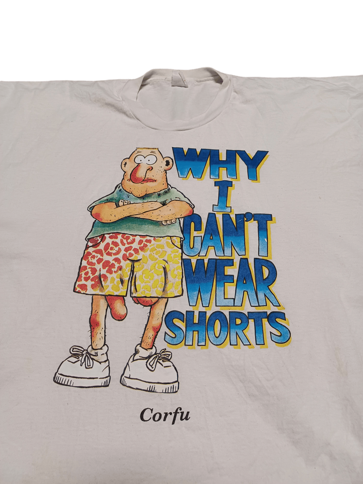 Nude VINTAGE 90S MADE IN GREECE CORFU CRAZY TEE SINGLE STITCH Size US XL / EU 56 / 4 - 1 Thumbnail