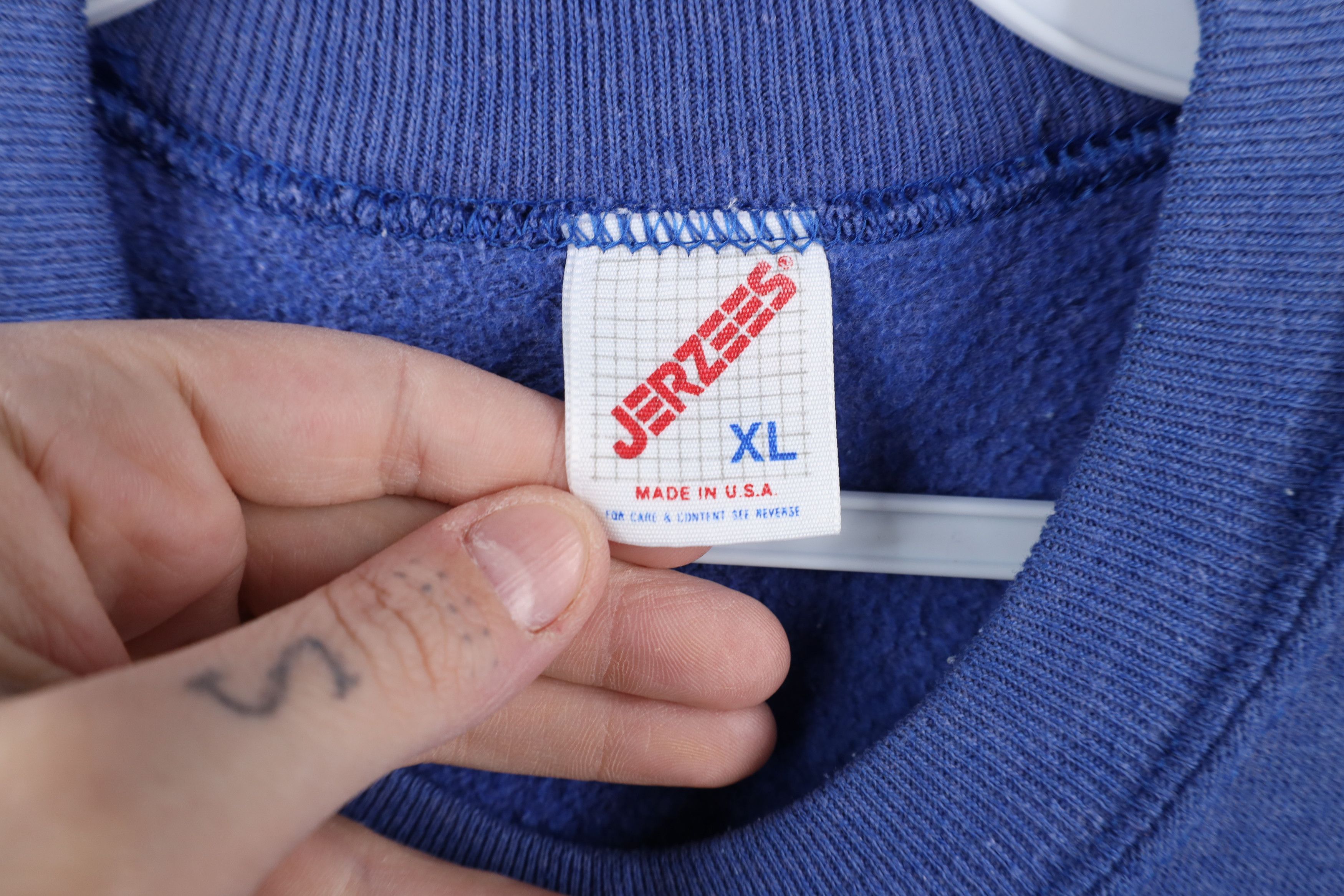 Vintage Vintage 90s Streetwear Crewneck Sweatshirt Royal Blue USA Size US XL / EU 56 / 4 - 4 Thumbnail