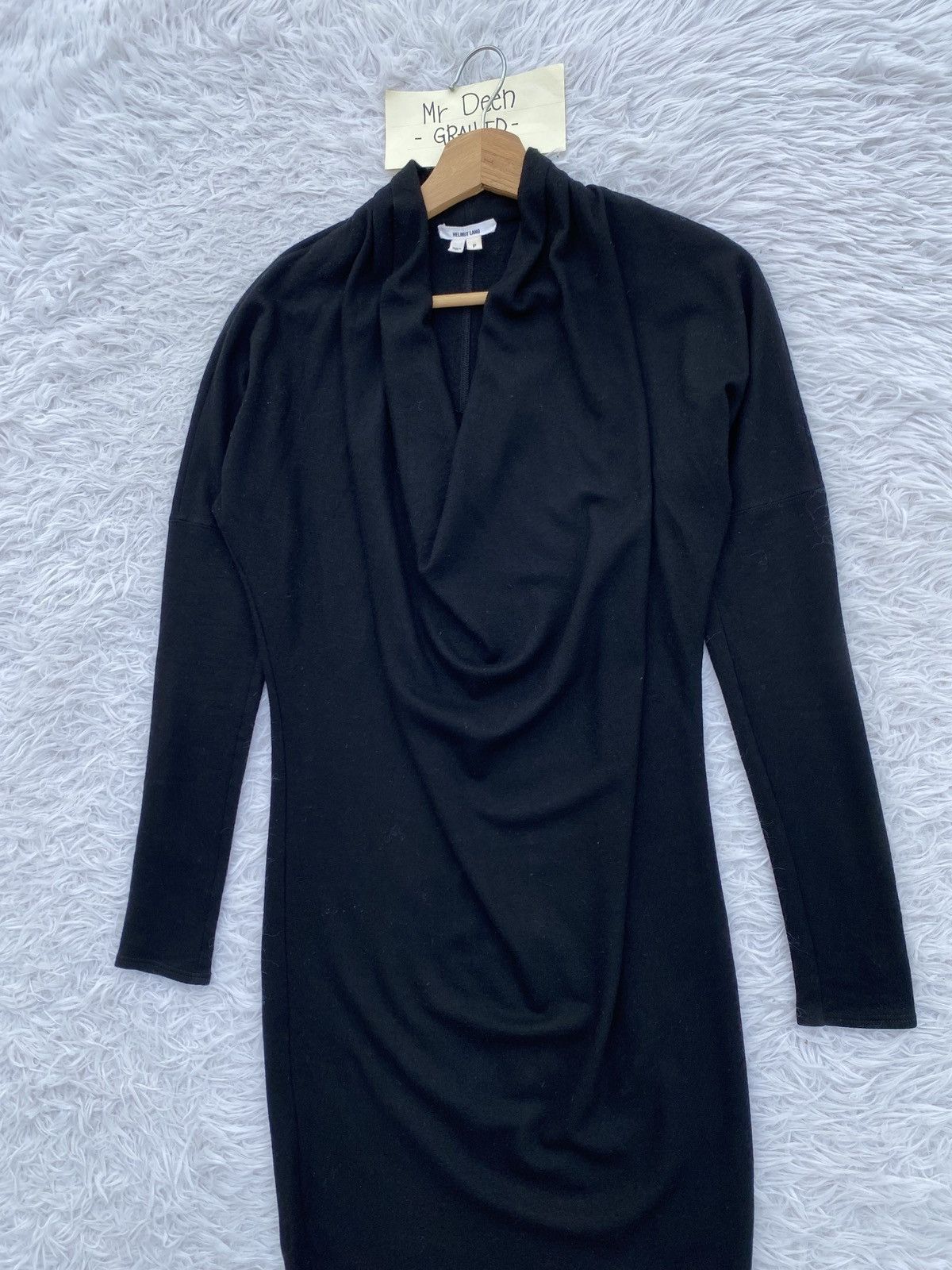 Helmut Lang Rare Helmut Lang Cowl Neck Black Dress Size S / US 4 / IT 40 - 6 Thumbnail