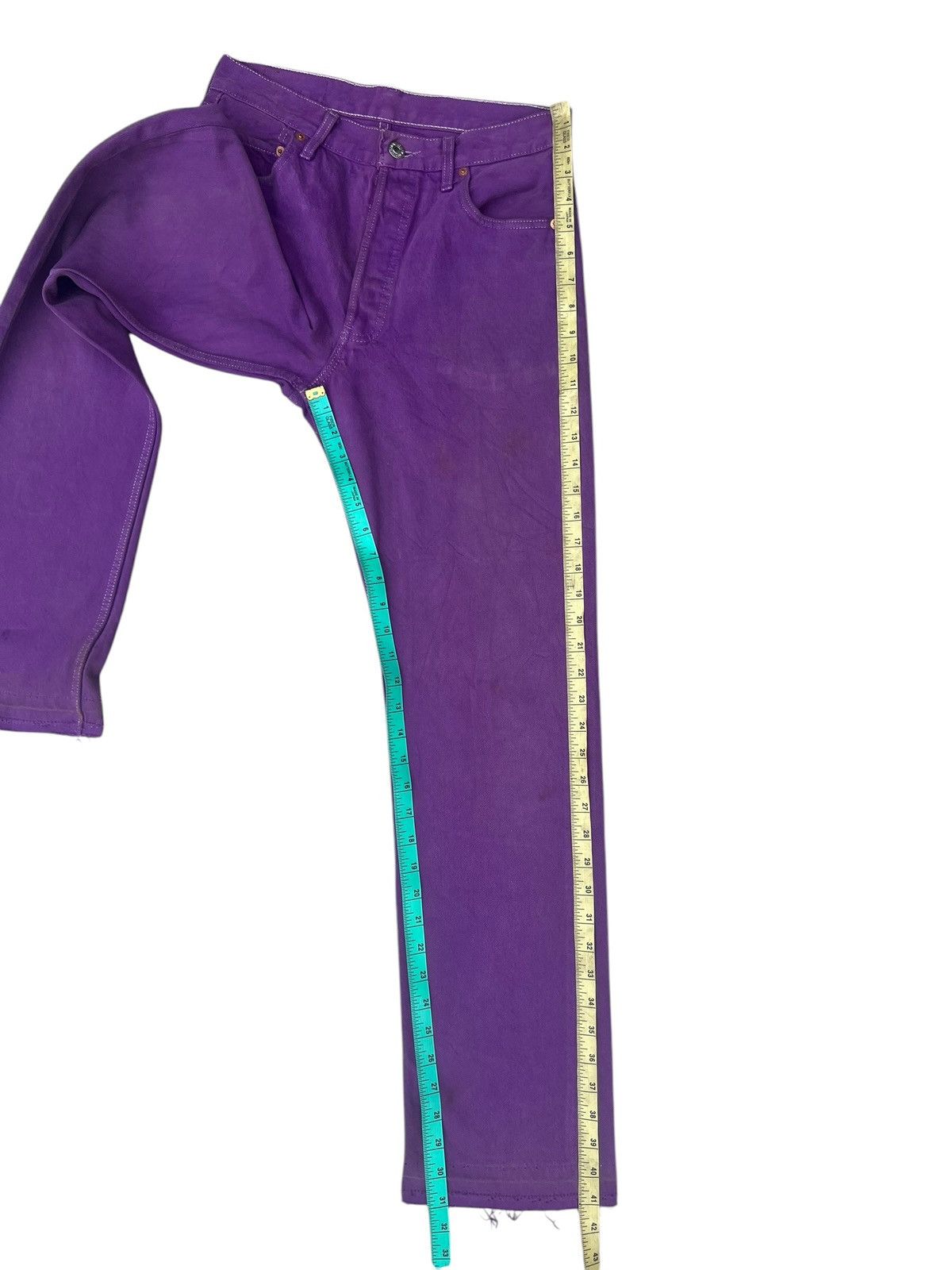 Levi's Vintage 90s Levi’s 501 Fade Dirty Mud Denim Purple Jeans Size US 29 - 4 Thumbnail