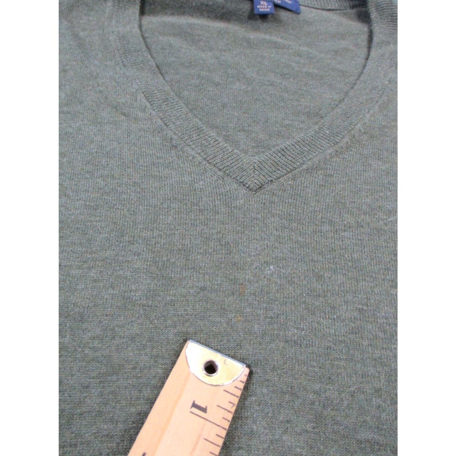 Brooks Brothers Brooks Brothers Sweater Mens XL Green Cotton Knit Pullover V-Neck Long Sleeve Solid Logo Machine Washable Size US XL / EU 56 / 4 - 5 Thumbnail