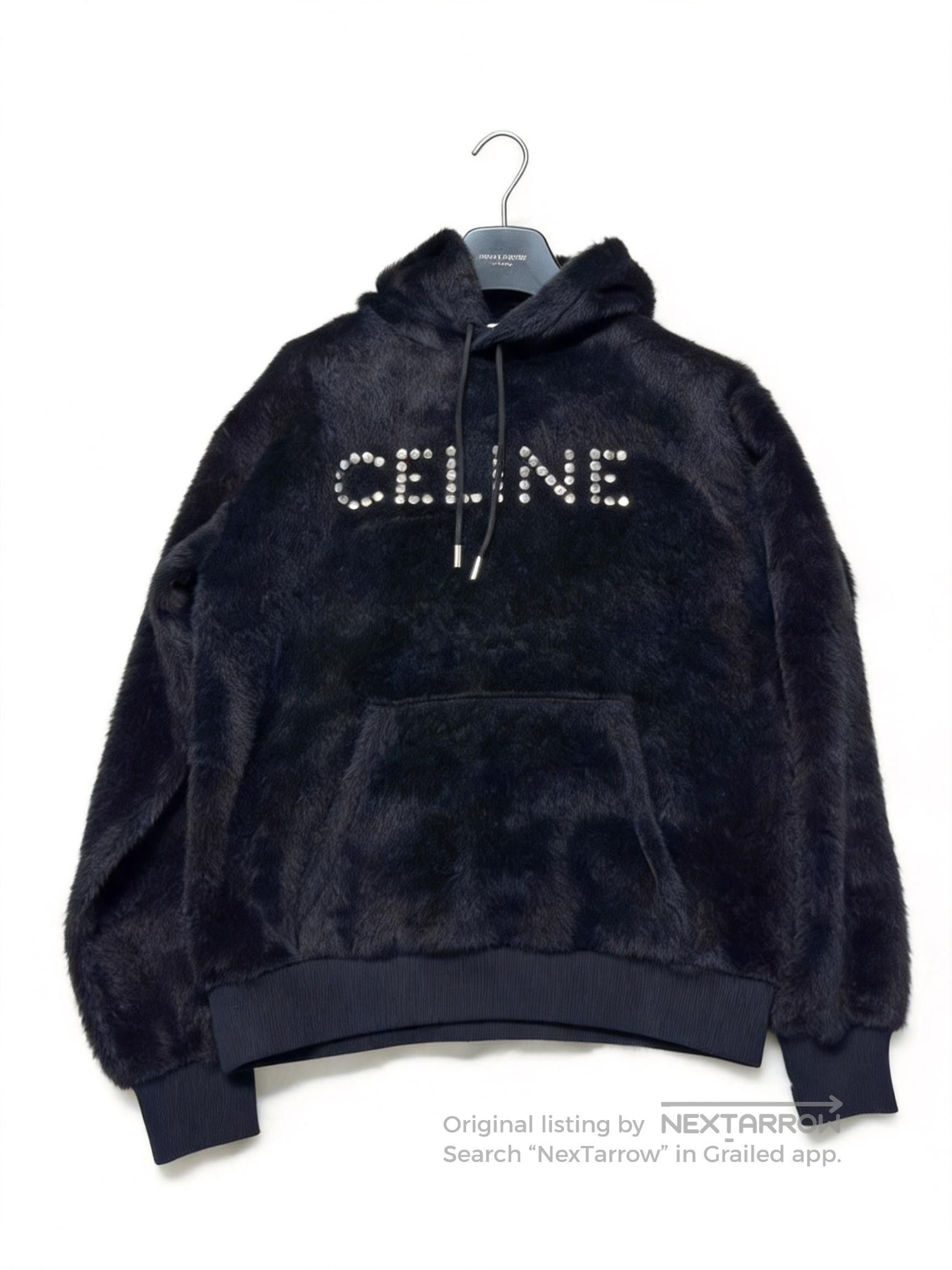 ち*ん様 CELINE by Hedi Studded Logo Sweatsh Celine × Hedi Slimane FW22 Alpaca Fur Celine Studded Logo Loose