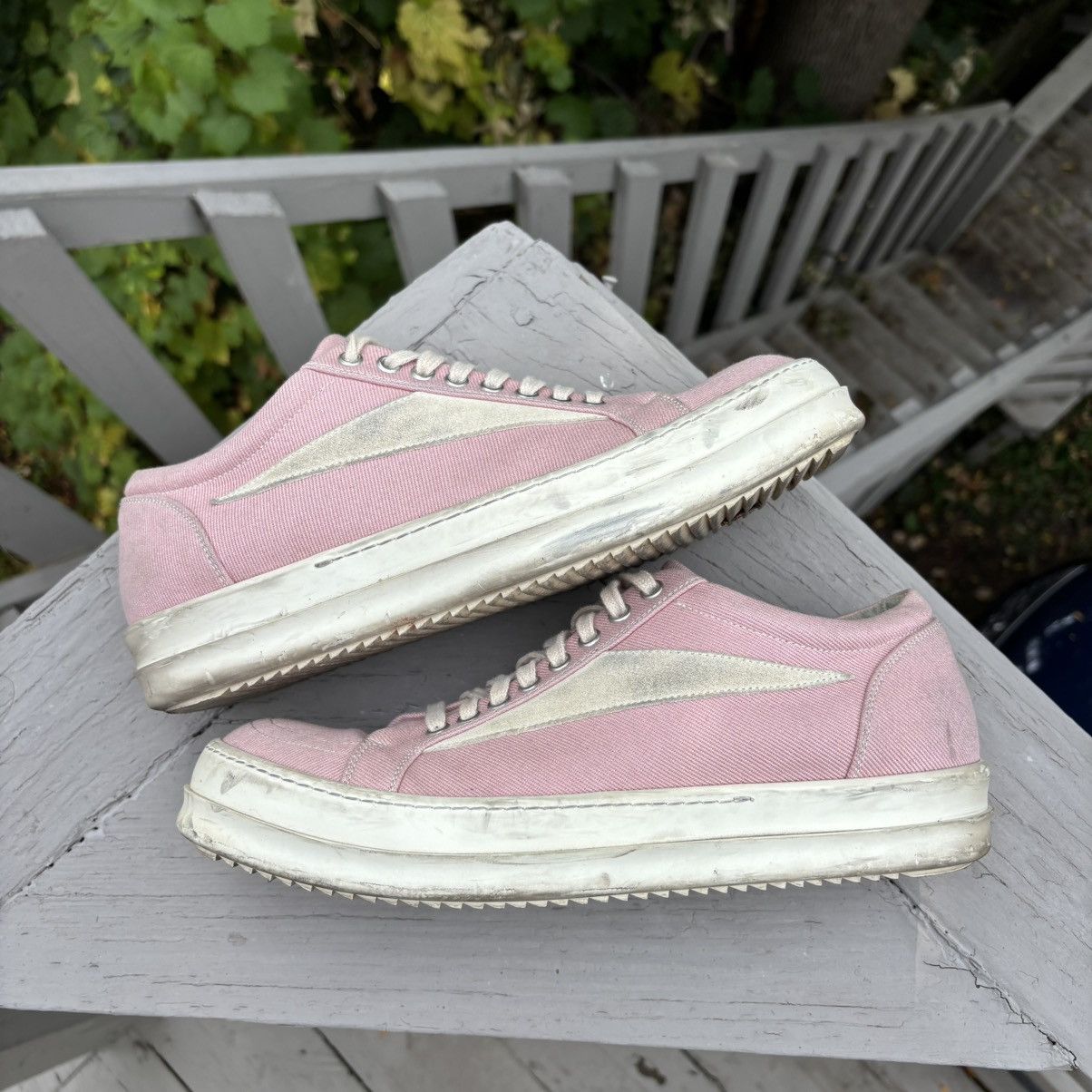 Rick Owens Edfu Pink Canvas Vintage Sneakers 43
