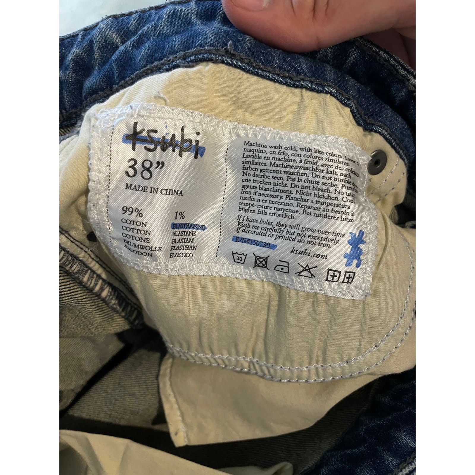 Ksubi Ksubi Distressed Dark Wash Jeans Size US 38 / EU 54 - 3 Thumbnail