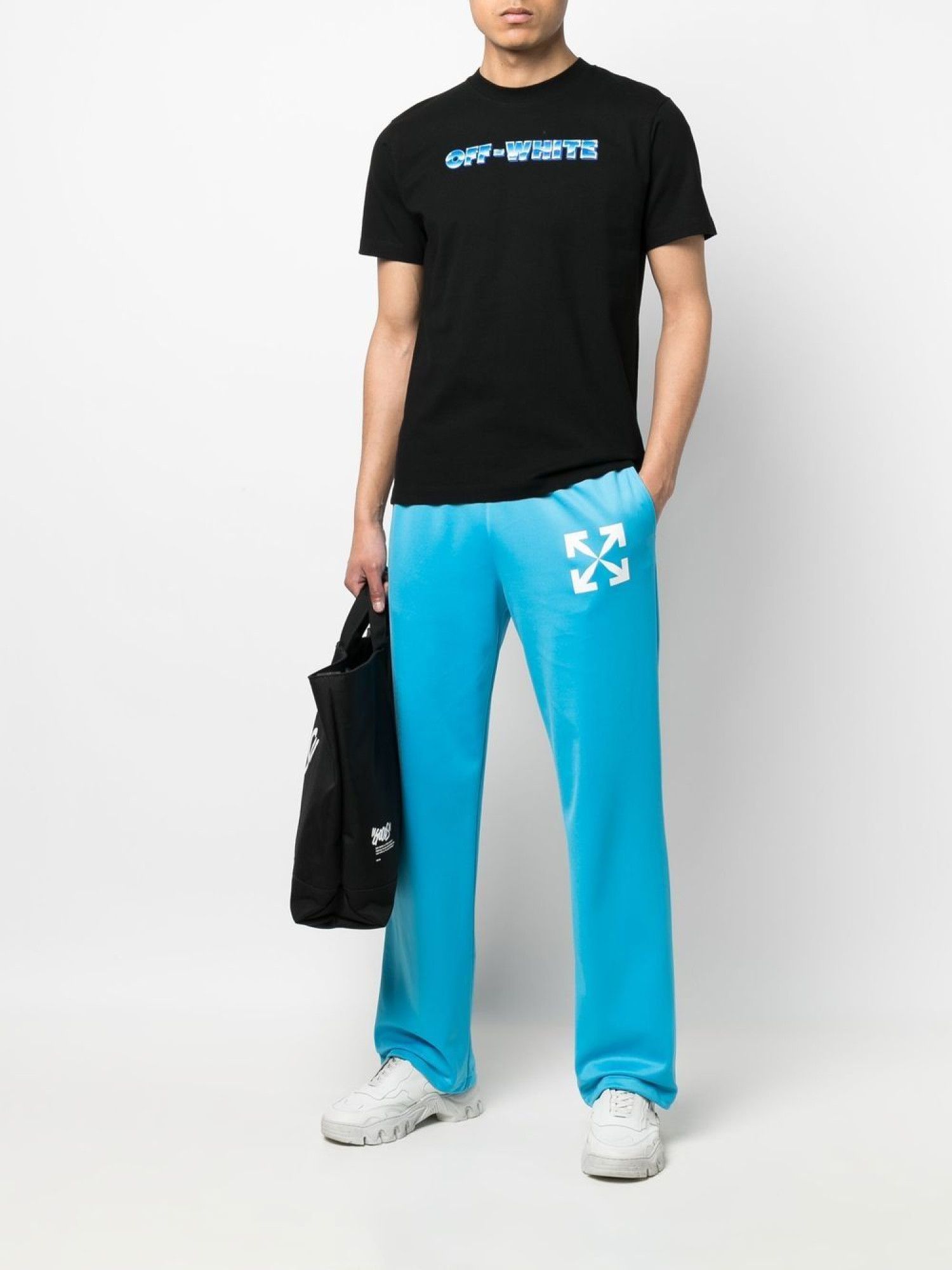 Off-White o1gr1nt1124 Single Arrow Slim Trackpant in Blue Size US 36 / EU 52 - 3 Thumbnail