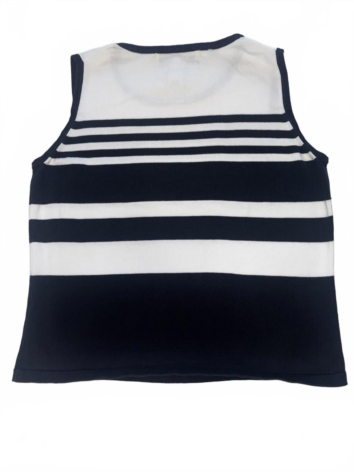 Designer Jones Wear Vintage Stylish Striped Sleeveless Top Size M / US 6-8 / IT 42-44 - 3 Thumbnail