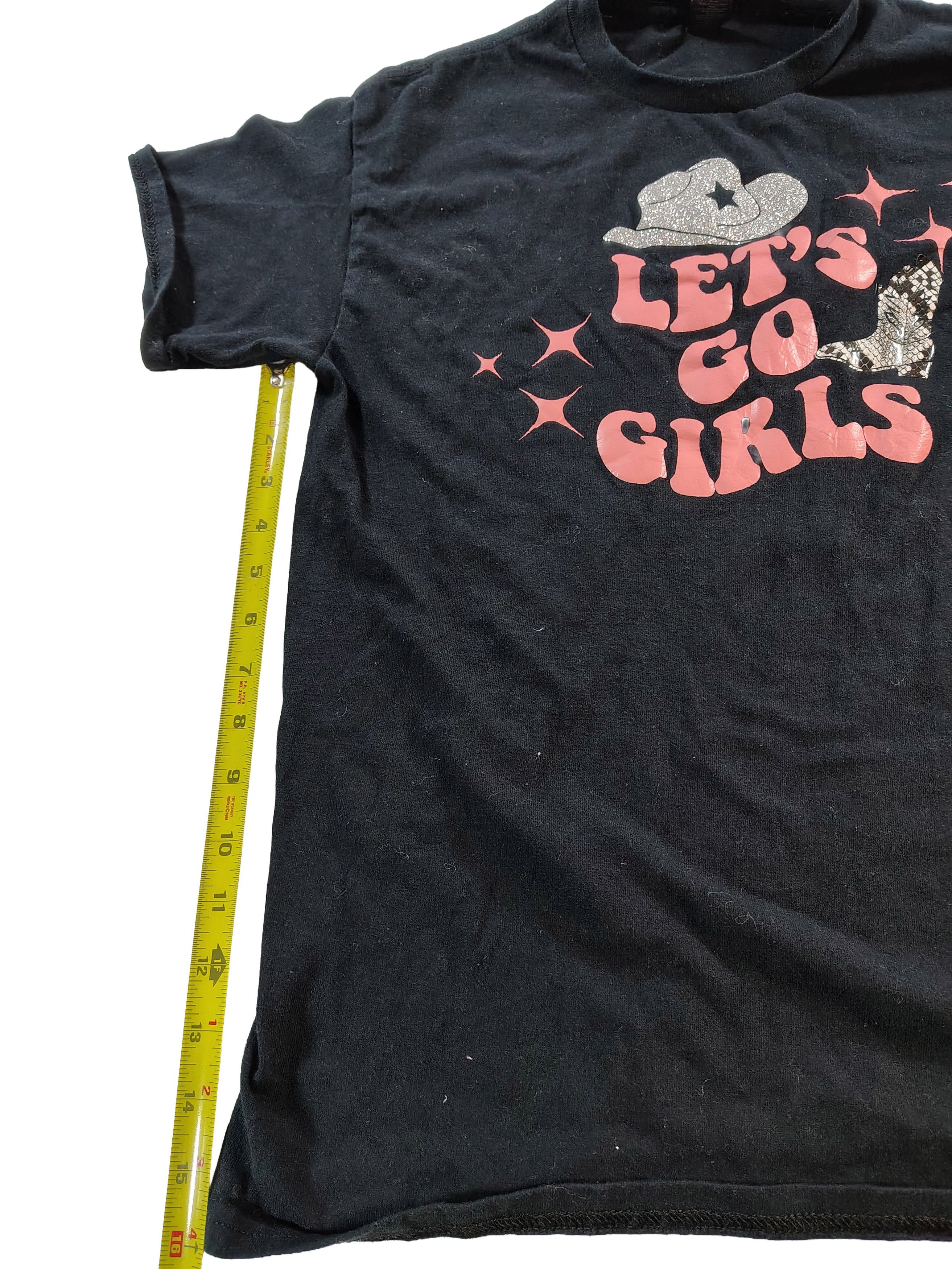 Gildan Women's Black "Lets Go Girls" Cowgirl Western Graphic Shirt Size M / US 6-8 / IT 42-44 - 6 Thumbnail