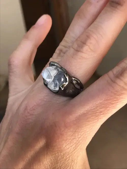 Jewelry White Crystal Charm Ring Size ONE SIZE - 2 Thumbnail