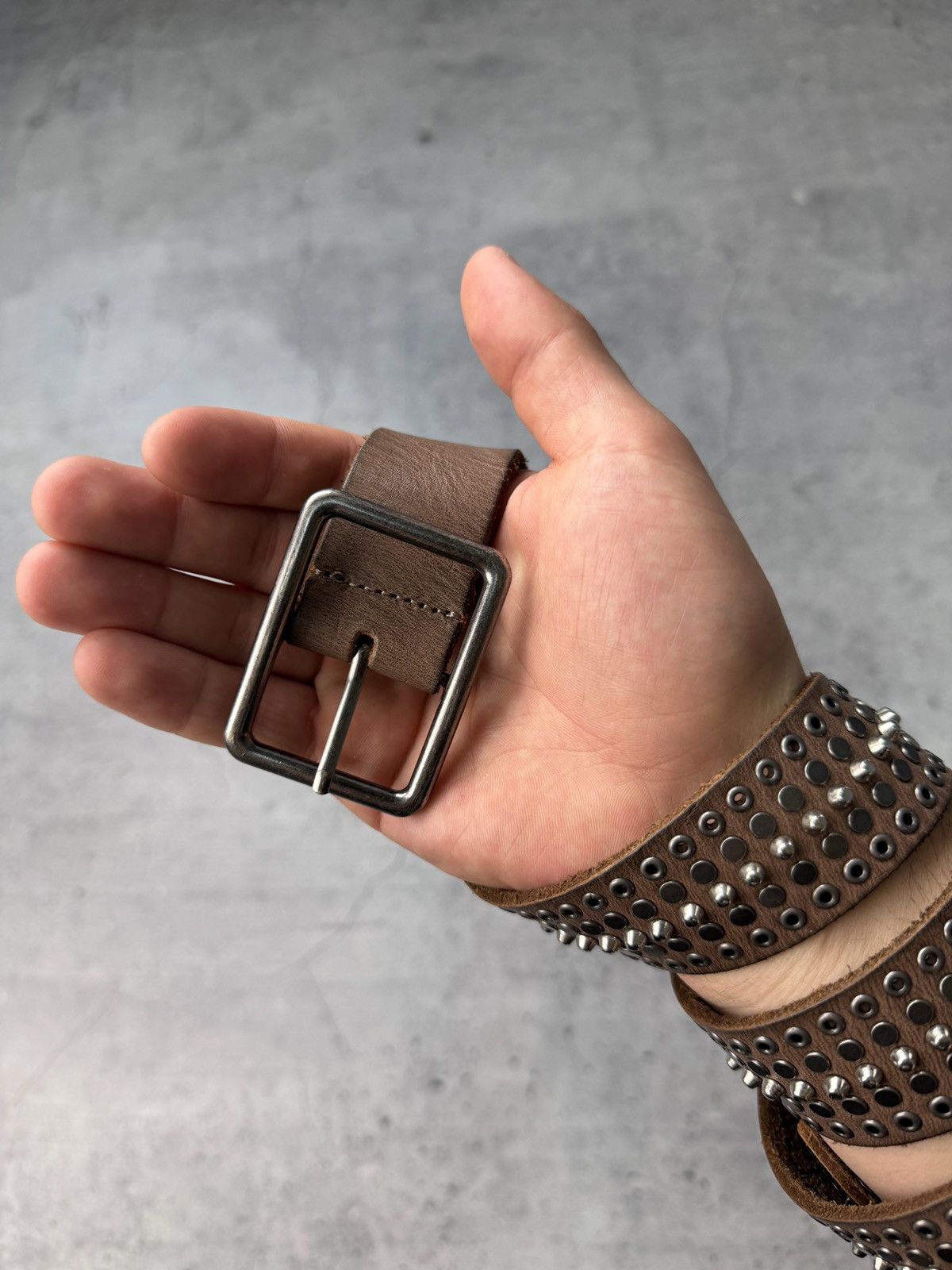 Japanese Brand OO'S NUMBER NINE STYLE JAPAN LEATHER Y2K BELT ARCHIVE Size ONE SIZE - 3 Thumbnail