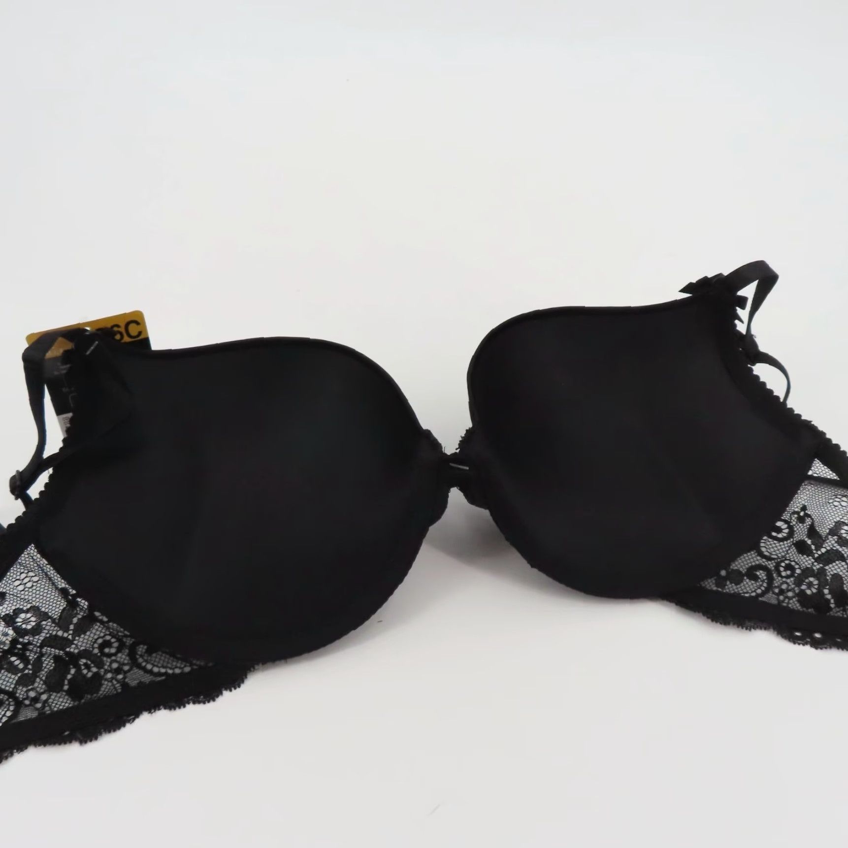Vintage Smart & Sexy Bra 36C Black Padded Underwire Lace Bow SA276 Women NEW Size ONE SIZE - 7 Thumbnail