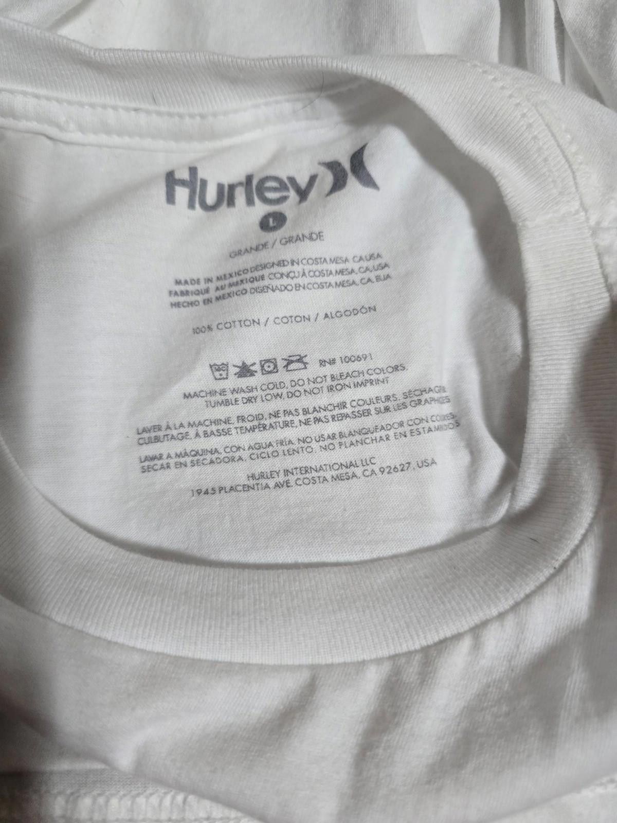 Hurley Hurley White T-Shirt 100% Cotton Men's Size Large Size US L / EU 52-54 / 3 - 3 Thumbnail