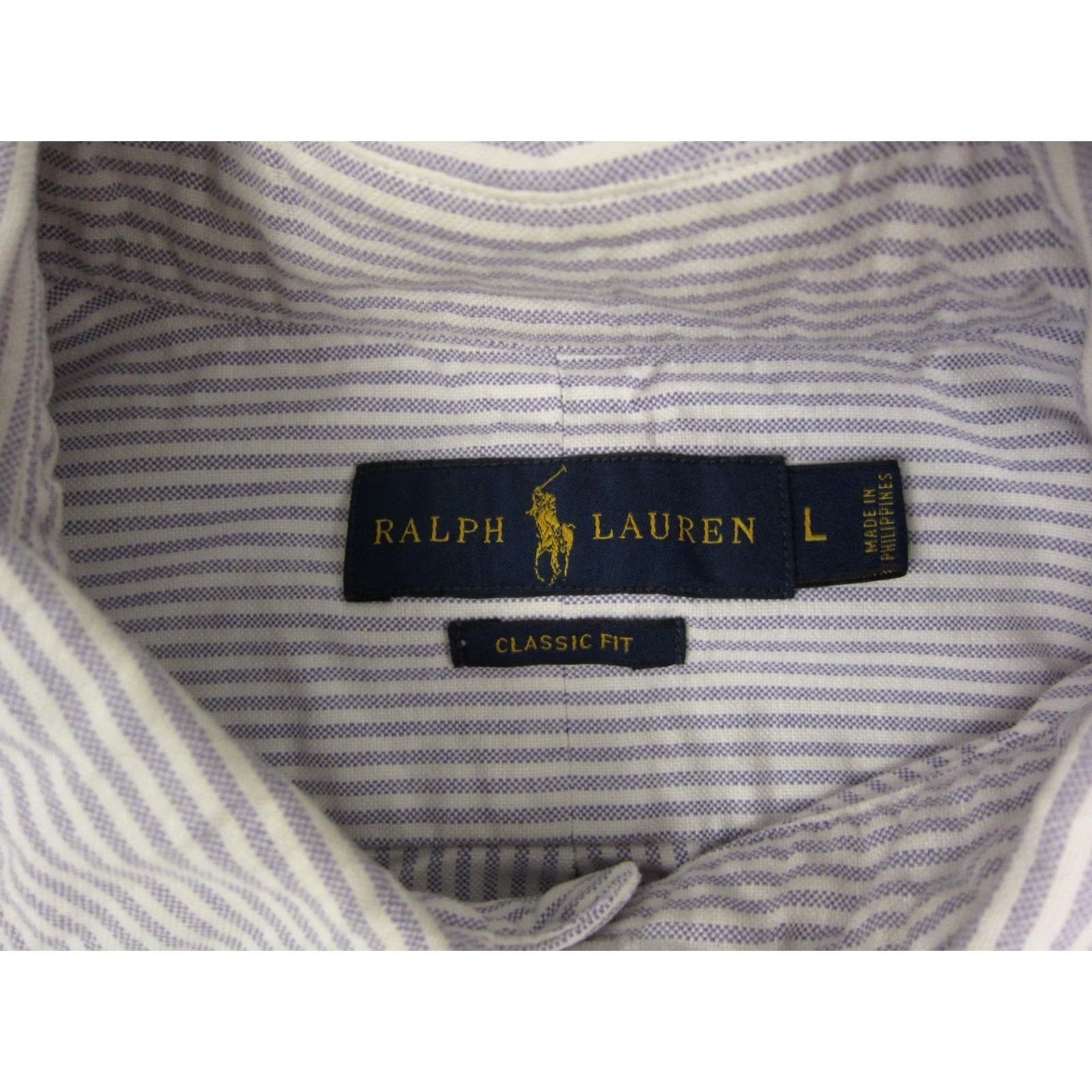 Ralph Lauren Ralph Lauren Shirt Mens Large Purple Striped Cotton Button Down Size US L / EU 52-54 / 3 - 6 Thumbnail