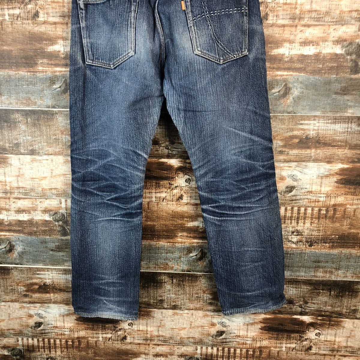 Japanese Brand DL Graph Zero Blue Distressed selvedge Denim Pants #A2073 Size US 33 - 18 Thumbnail