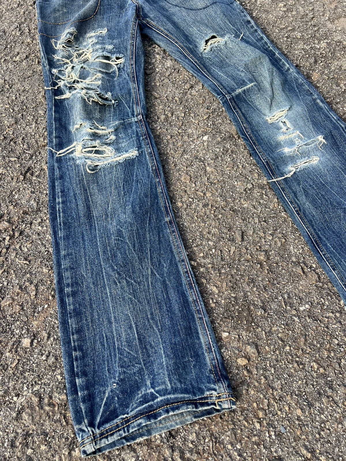 Japanese Brand Unknown Distressed Denim Size US 32 / EU 48 - 3 Thumbnail