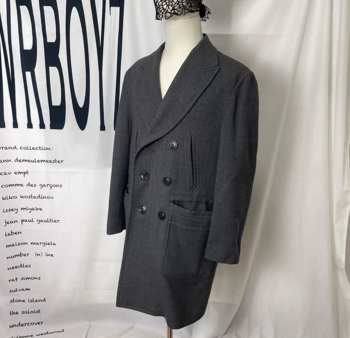 Jean Paul Gaultier Gray Double-Breasted Long Coat Size S Size US S / EU 44-46 / 1 - 1 Thumbnail
