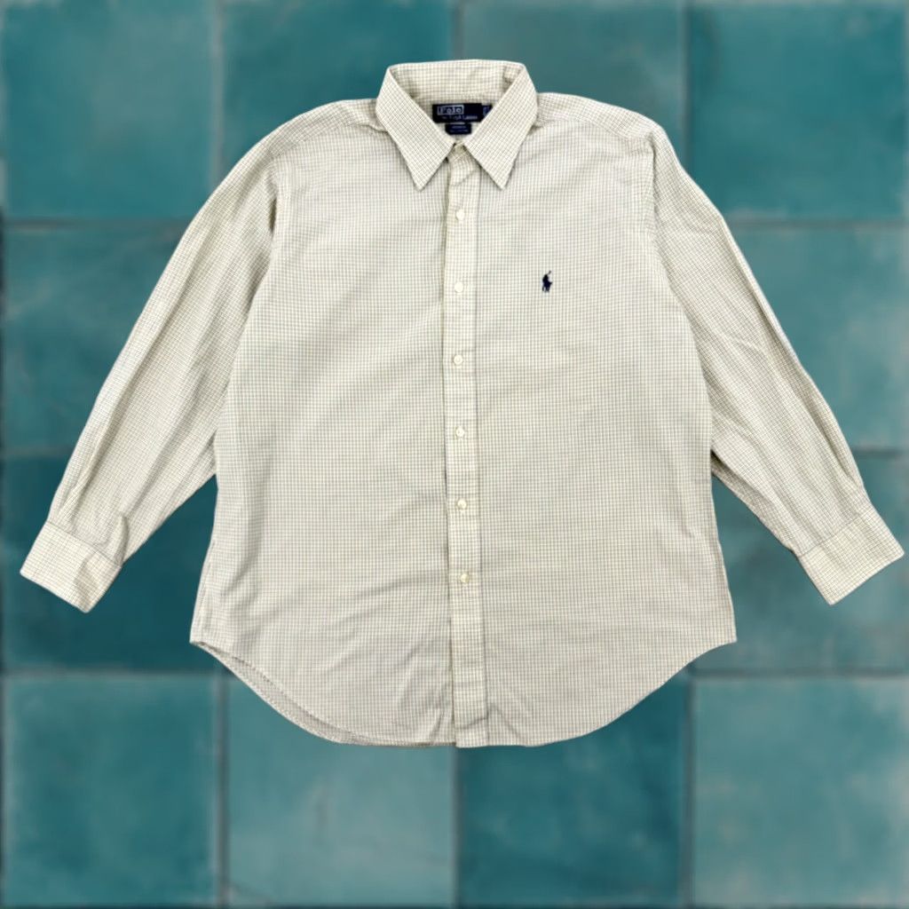 Polo Ralph Lauren Polo Ralph Lauren Andrew Check Button-Down Shirt Cotton Mens Large Yellow Blue Pattern, Button-Down Collar, Long Sleeve, Vintage? No, Regular Fit Size US L / EU 52-54 / 3 - 1 Thumbnail