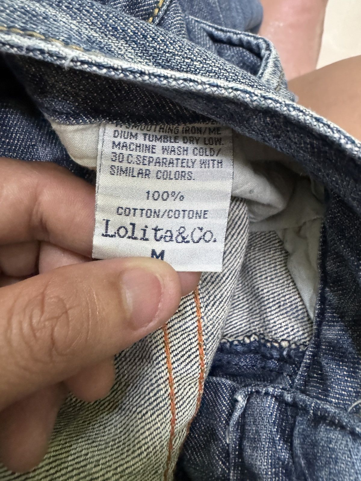 Le Grande Bleu (L.G.B.) Vintage Lolita Mud Wash Wide Leg Distressed Clawmark Denim Size US 30 / EU 46 - 17 Thumbnail