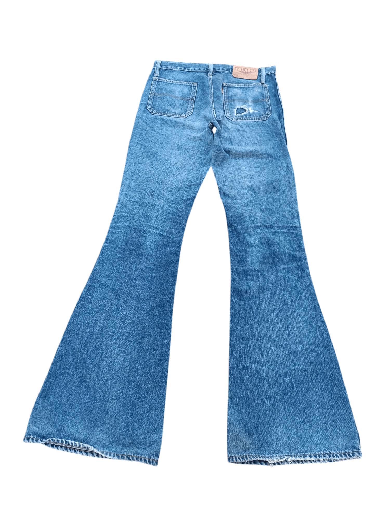 Big John × Levi's × Vintage Vintage 80s Big John Super Flared Stacked Bush Pants Denim Size US 29 - 14 Thumbnail