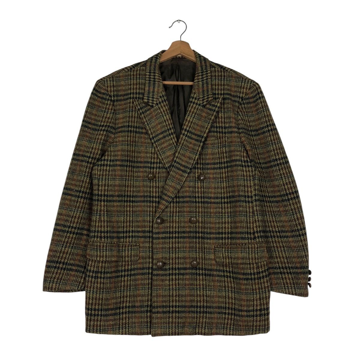 Japanese Brand 📌Vintage Wool Coats Jacket Karl Helmut Tartan Design Size US M / EU 48-50 / 2 - 2 Thumbnail