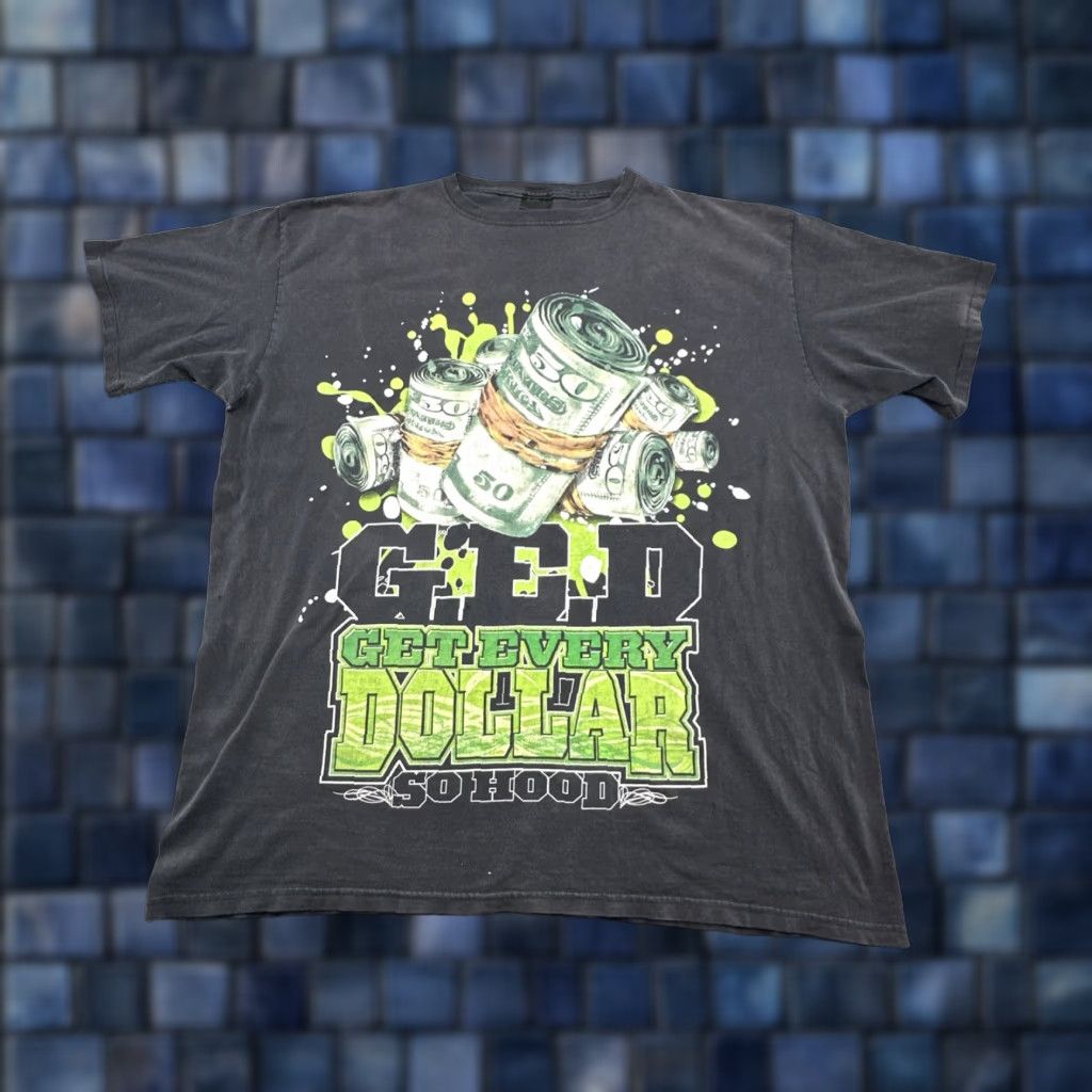 Changes Rare Vintage Get Every Dollar GED So Hood T Shirt 90s 2000s Black 4XL Single Sti Size US XXL / EU 58 / 5 - 1 Thumbnail