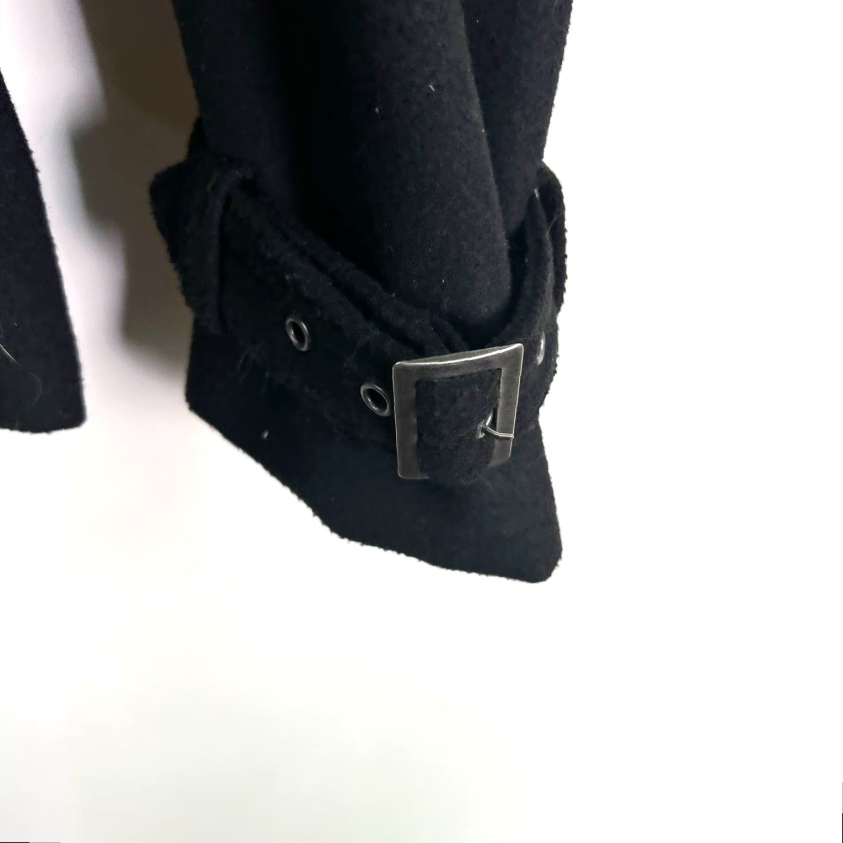 Vintage Rue 21 Wool Blend Pea Coat Women's XL Black Double Breasted Faux Fur Removable Hood 90s Classic Size XL / US 12-14 / IT 48-50 - 4 Thumbnail