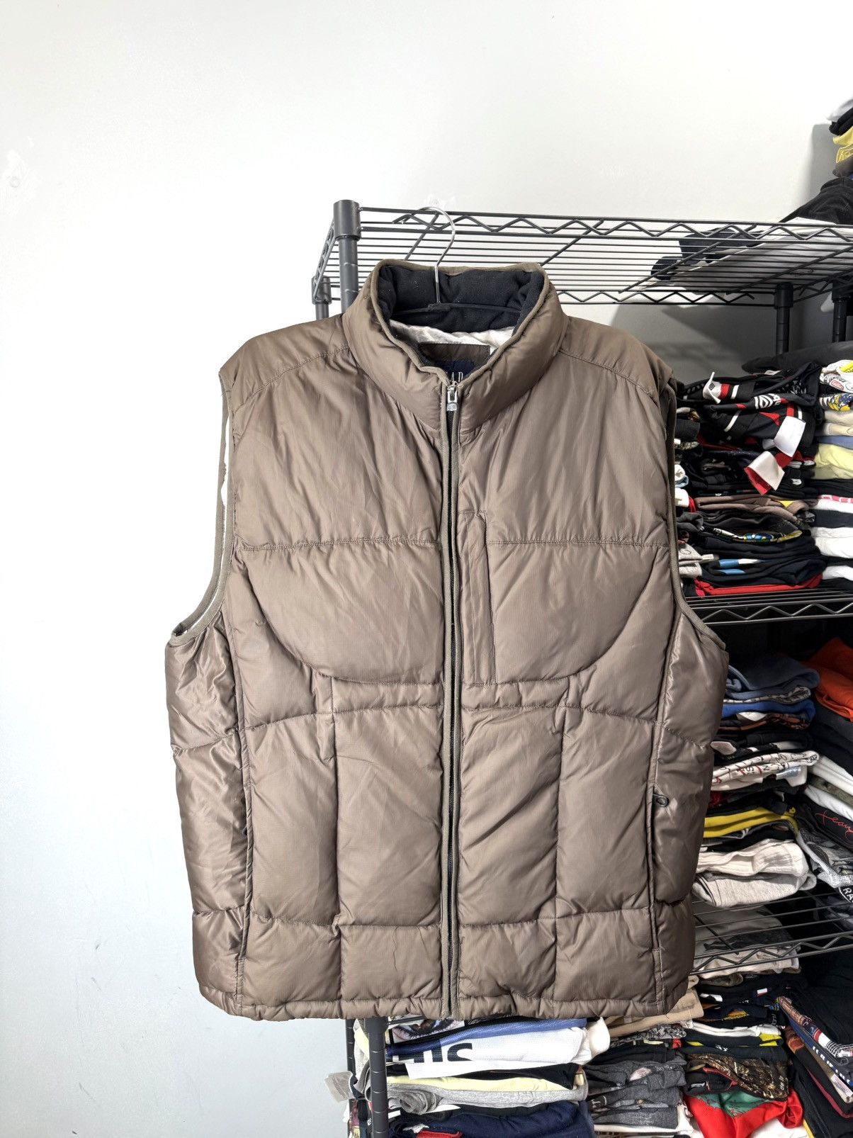 Streetwear Gap Brown Puffer Vest Travis Scott Style