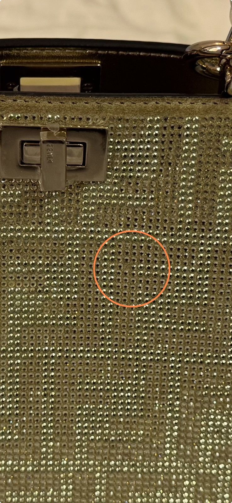 Fendi Fendi Crystal Vitello Laminato FF Petite Peekaboo I See U Size ONE SIZE - 14 Thumbnail