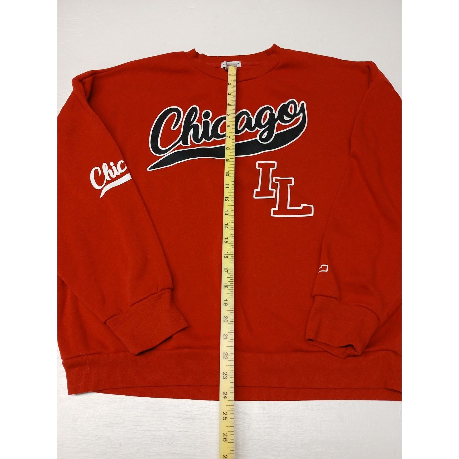 & Other Stories Better Together Red Chicago Illinois Pullover Sweatshirt Size L / US 10 / IT 46 - 3 Thumbnail