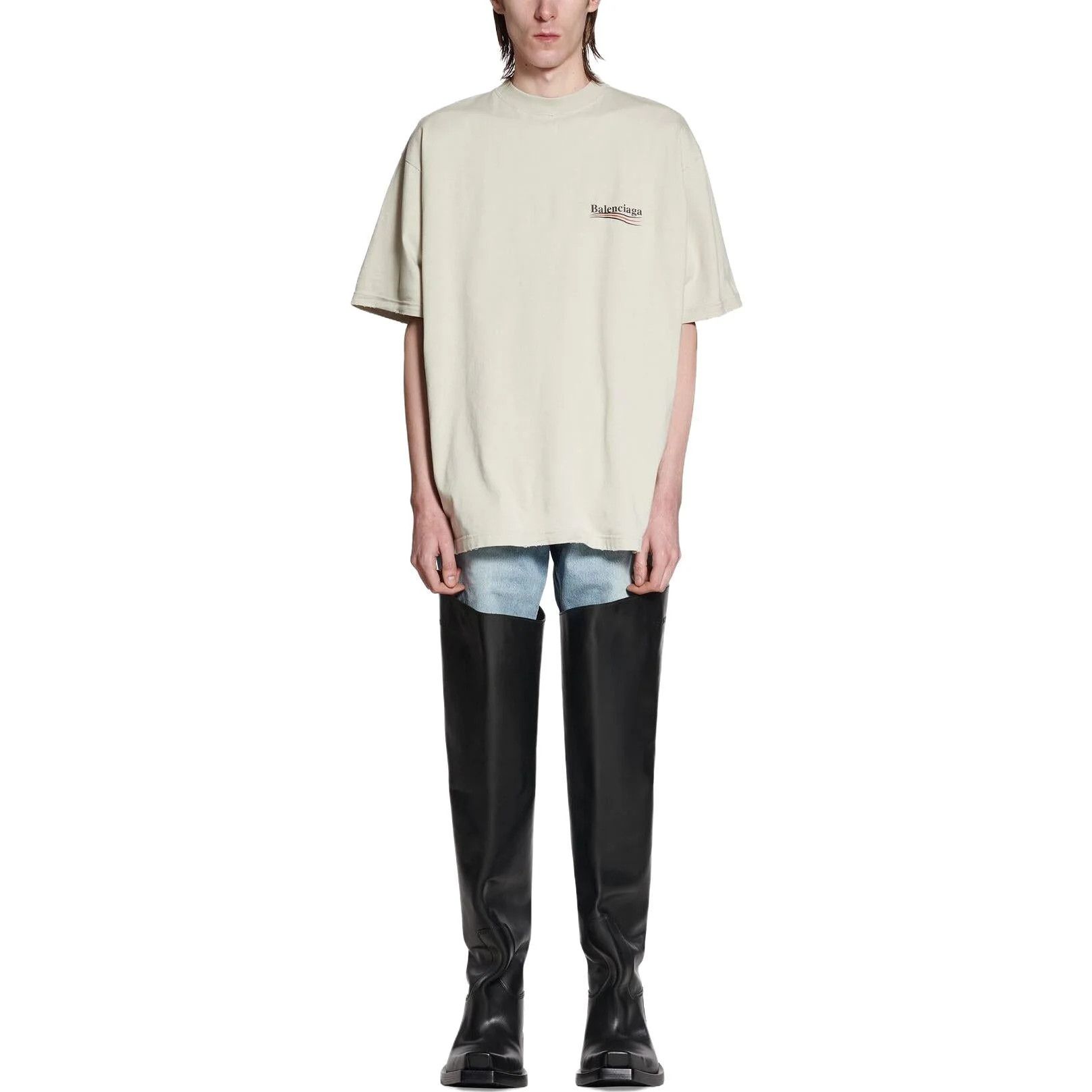 Balenciaga o1la1rc1a0226 Political Campaign T-Shirt Large Fit In Ivory Size US S / EU 44-46 / 1 - 3 Thumbnail