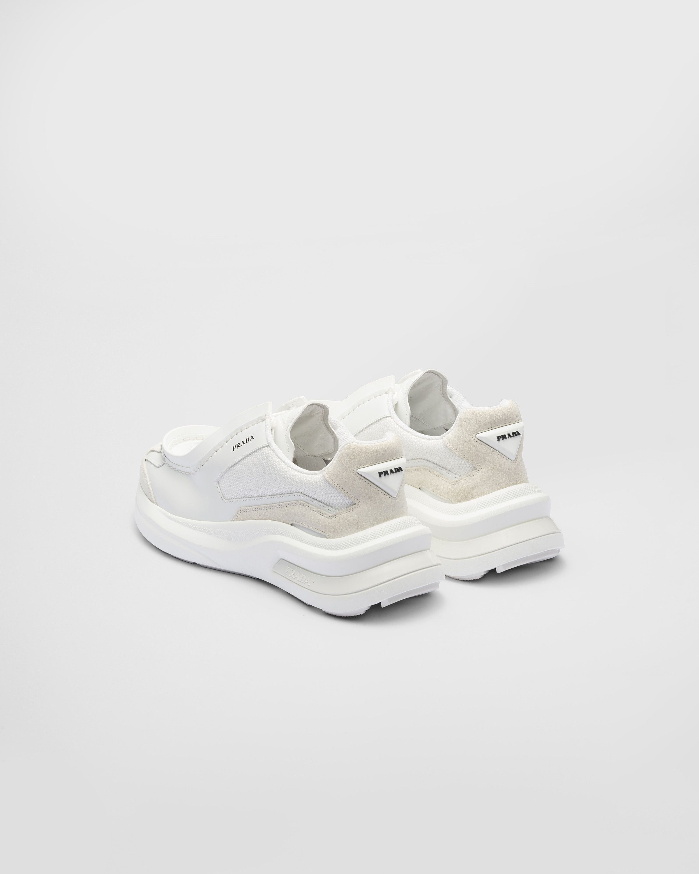 Prada o1la1rc1a0925 Panelled Leather Chunky Sneakers White/Ivory Size US 10 / EU 43 - 5 Thumbnail