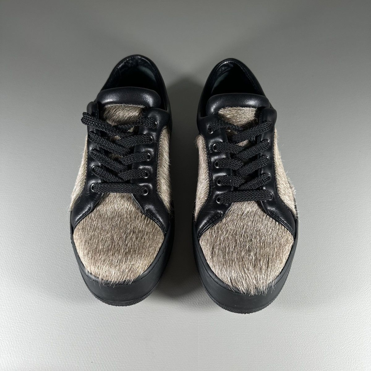 Max Mara Max Mara Atelier Leather Calf Hair Sneakers Size US 7.5 / IT 37.5 - 4 Thumbnail