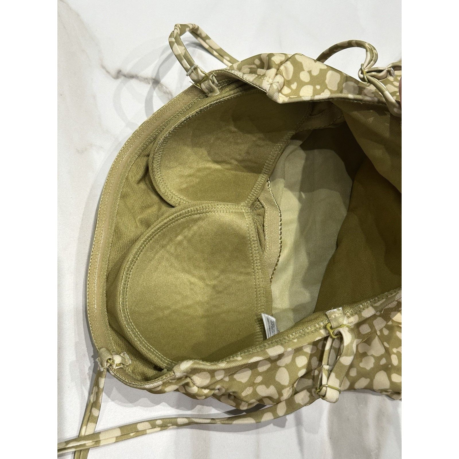 Primark Primark One Piece Bandeau Control Green Dot Print Swimsuit Size ONE SIZE - 15 Thumbnail