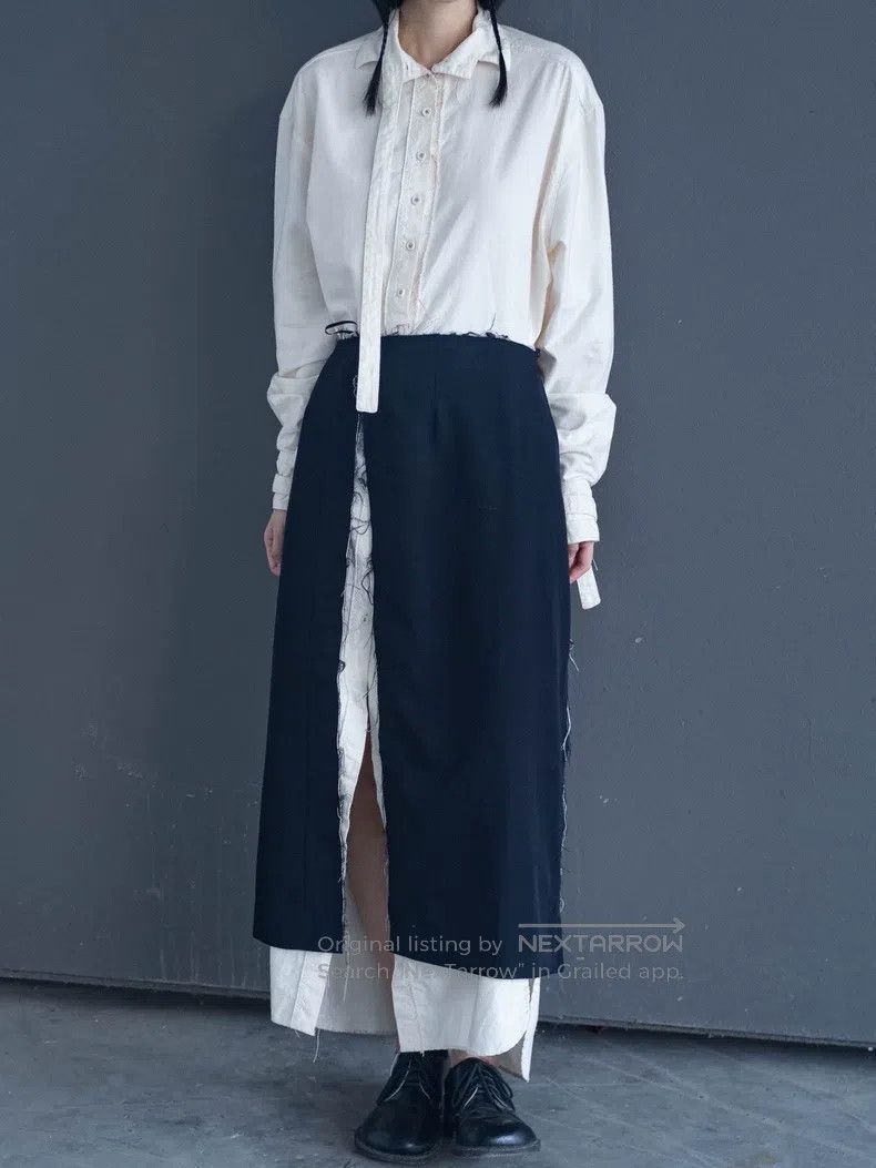 Comme Des Garcons size S Deep navy blue torn skirt