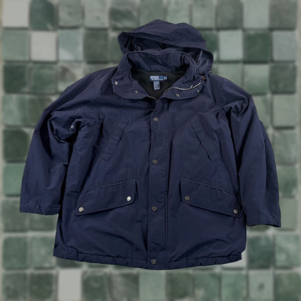 Polo Ralph Lauren VINTAGE Polo Ralph Lauren Hooded Jacket Navy XL Men Full Zip Pockets Cargo Parka Blue Designer 80s 90s Casual Workwear Shirt? Size US XL / EU 56 / 4 - 1 Thumbnail