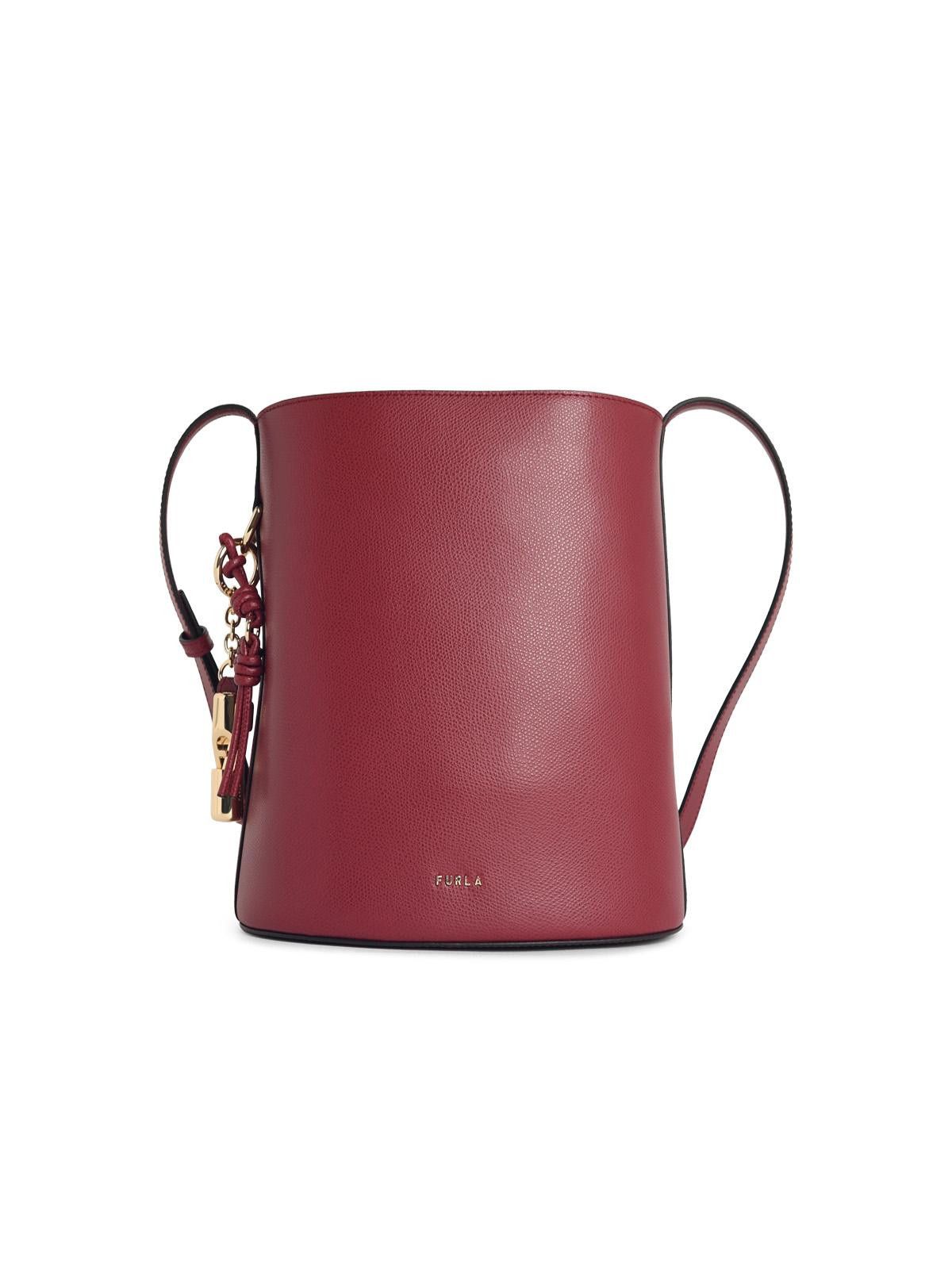 Furla FURLA Roxie' Bucket Bag In Burgundy Leather Size ONE SIZE - 1 Thumbnail